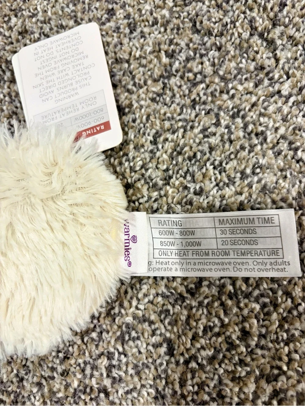 Warmies Plush Cream Faux Fur Sleep Mask